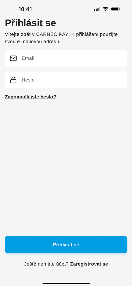 Carneo pay prihlaseni CZ